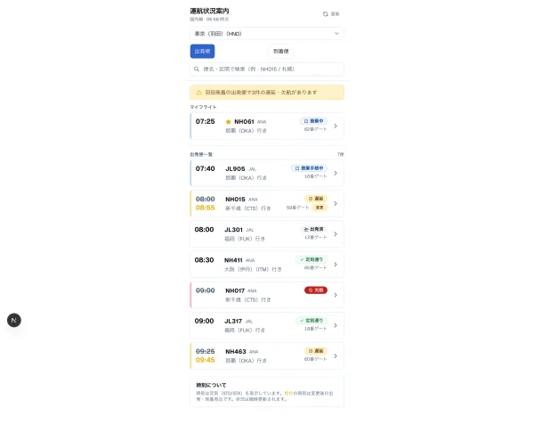 #115 AI にフライト運航状況案内を作らせてみた — ListCard と RouteStops が「これのために作られた」（やってみた #115）