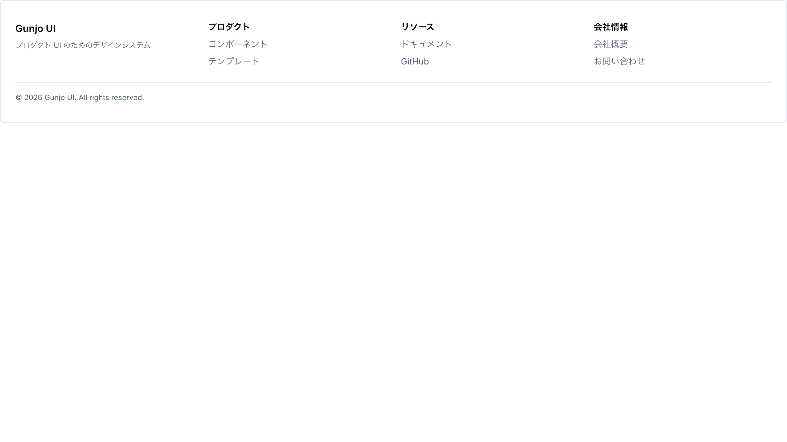フッターのプレビュー